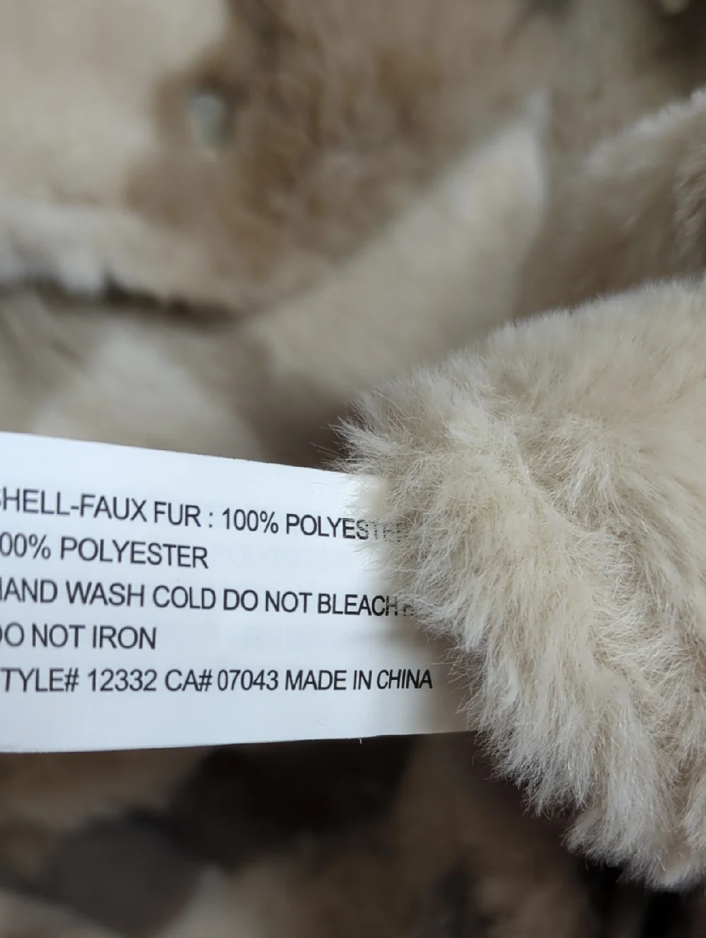 Ashley By 26 International Cream Plaid Teddy Jacket Cropped Faux Fur Size Small - Picture 7 of 8